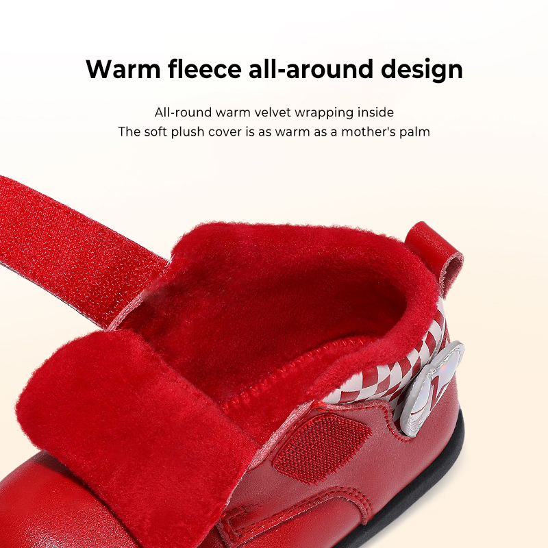 TARANISkids Toddler Shoes Micro High Top Little Red Shoes Baby Princess Leather Shoes