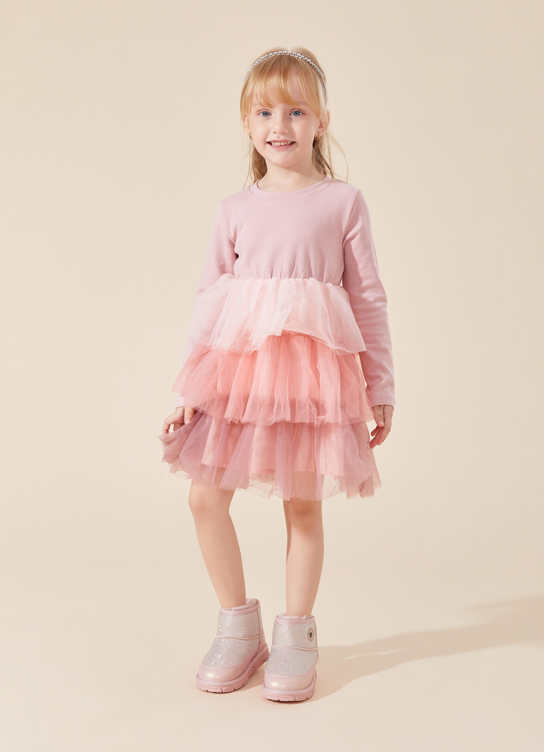 TARANIS Winter new girls' shoes children's snow boots with fleece and thick warm soft bottom baby snow shoes