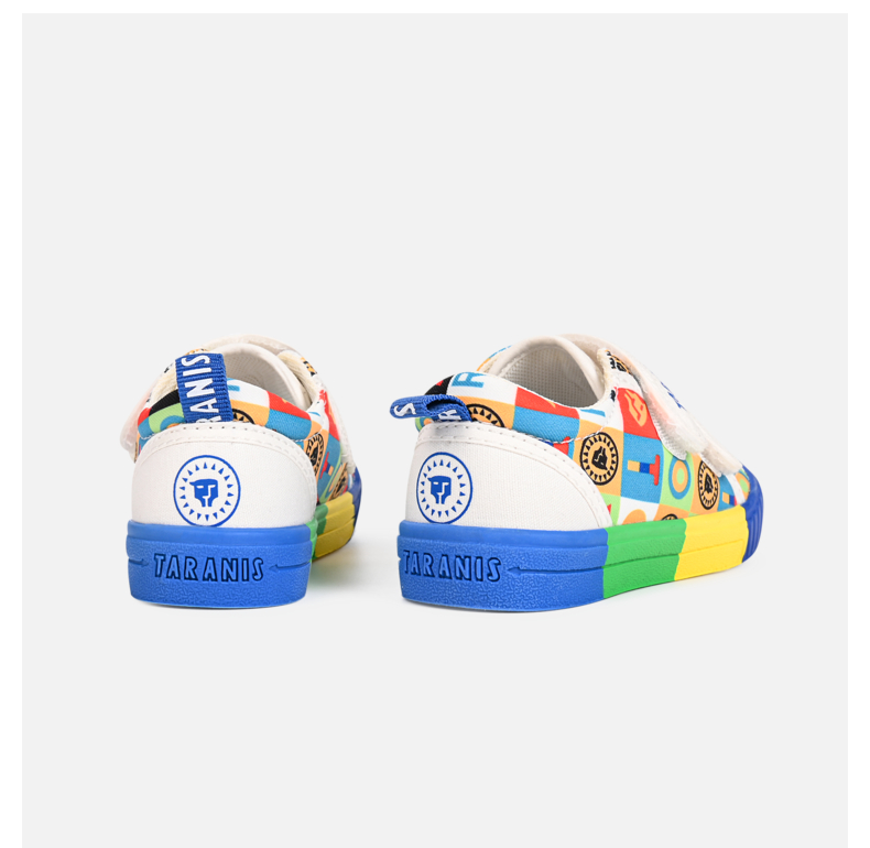 TARANIS Spring New Boys' Shoes Kindergarten Indoor Shoes Children's Leisure Rainbow Canvas Children's Board Shoes