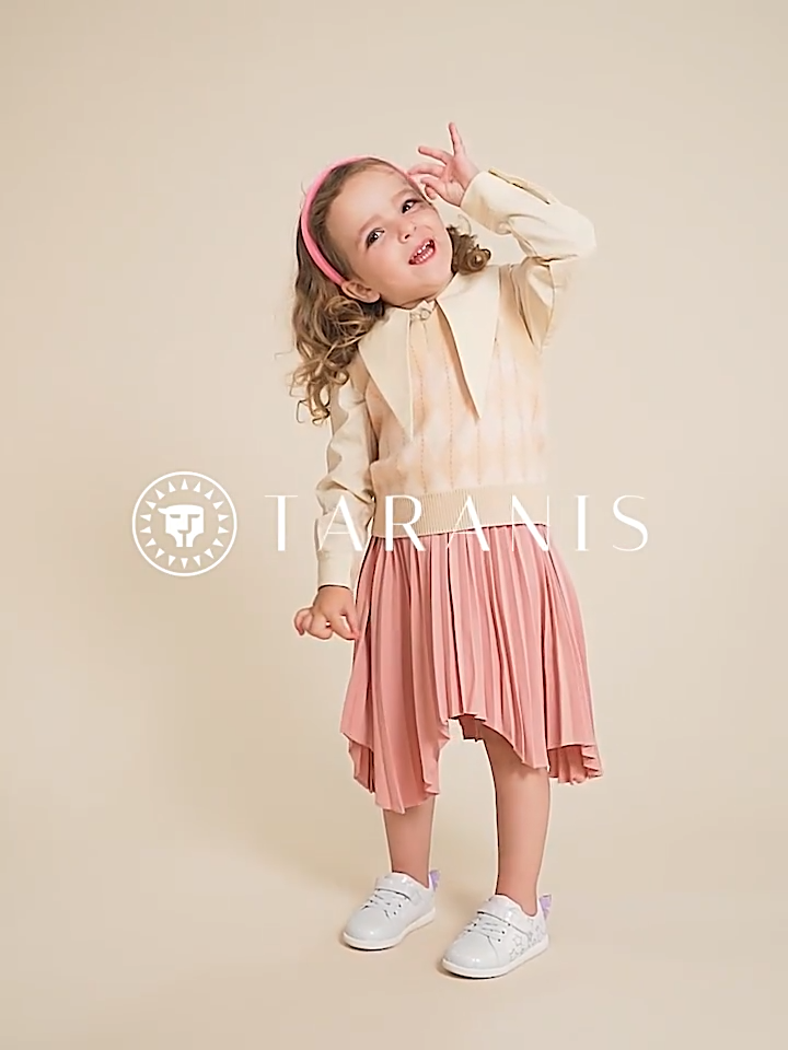 TARANIS Autumn New Children's Shoes Baby Toddler Shoes Girls' Functional Shoes Non-slip Soft Bow Sneakers