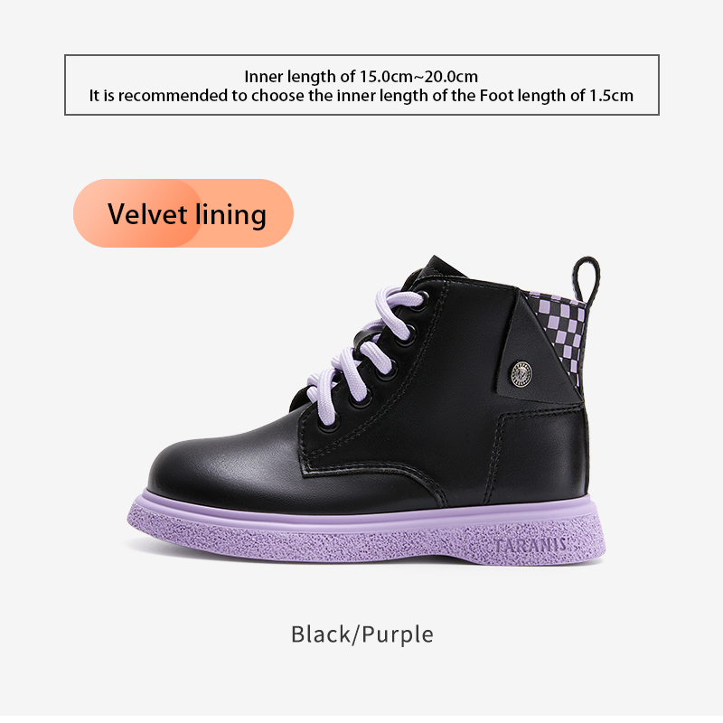 TARANISkids 2022 Autumn And Winter New Girls Plus Fleece Short Boots N