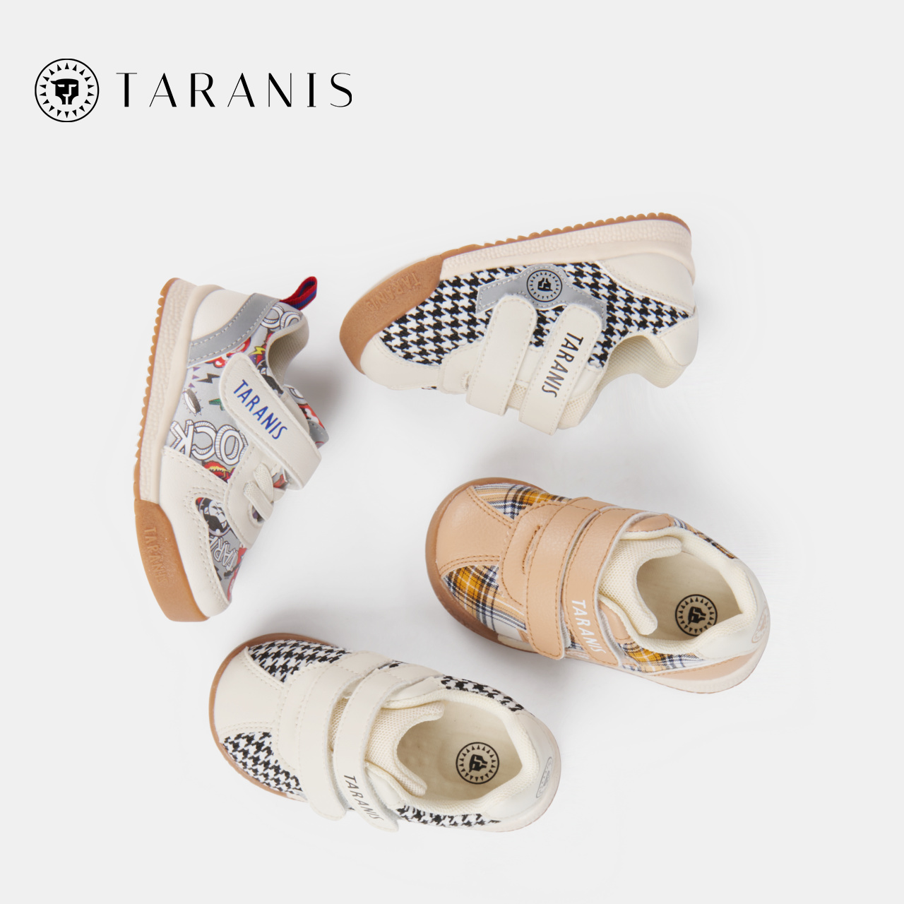 TARANIS Spring new children's shoes boys baby plaid toddler shoes children's sports shoes girls function bread shoes