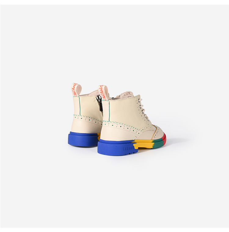 TARANIS Winter new boys' shoes girls' baby soft soles shoes Rainbow rubber soles children's Martin boots small boots