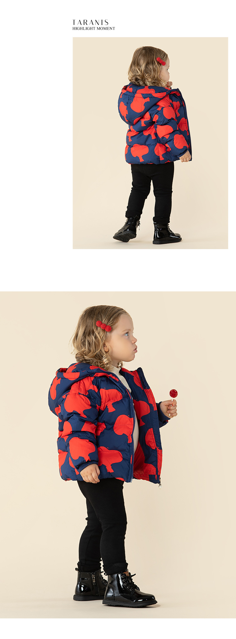 TARANIS Winter new children's shoes children's boots baby cowhide color rainbow bottom Martin boots