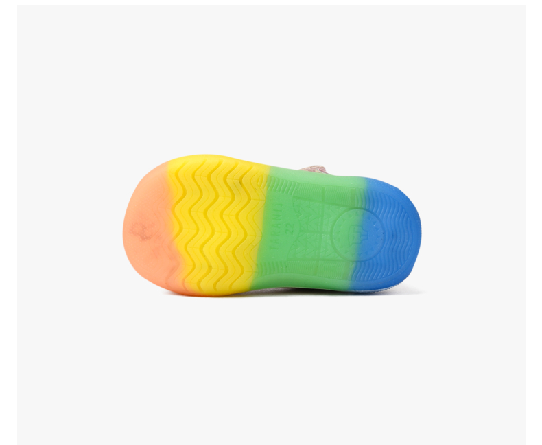 TARANIS Autumn new girl leather shoes rainbow soft bottom baby shoes non-slip soft bottom covered head and foot protector toddler shoes