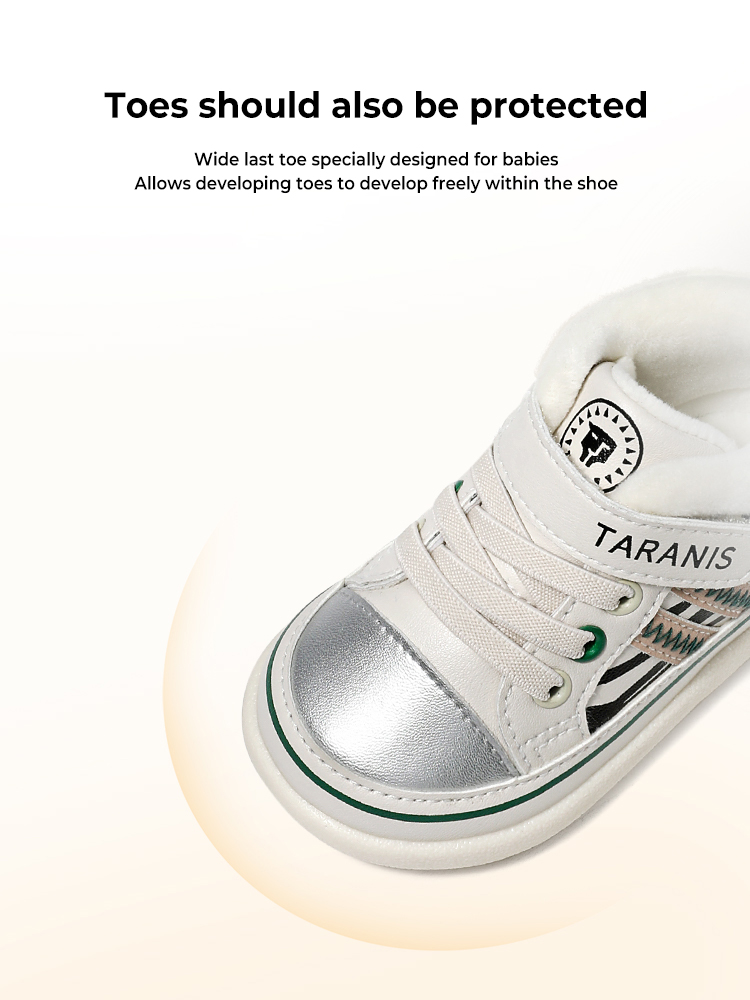 TARANISkids Winter New Baby Toddler Shoes Soft Bottom Baby Shoes Plus Fleece Functional Shoes Sports Casual Shoes