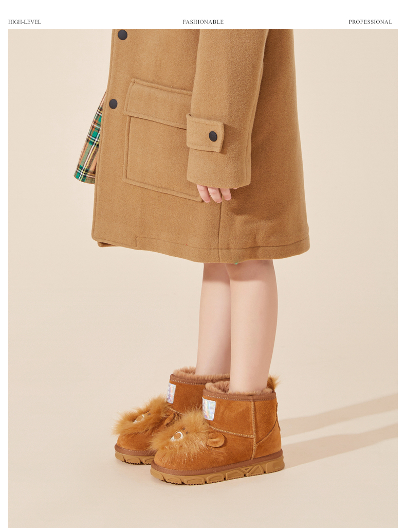 TARANIS Winter new boys' shoes children's snow boots Boys with fleece and thick soft soles children's snow cotton boots