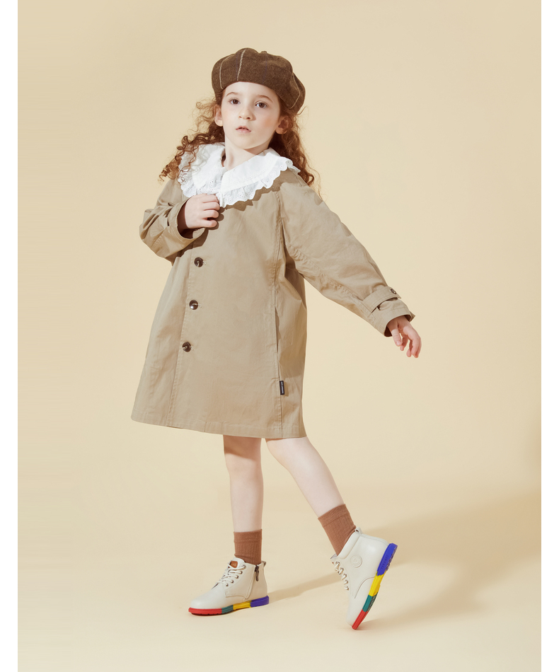 TARANIS Children's Martin boots Fall girls' leather boots vintage baby non-slip soft bottom midsole ankle boots single boot