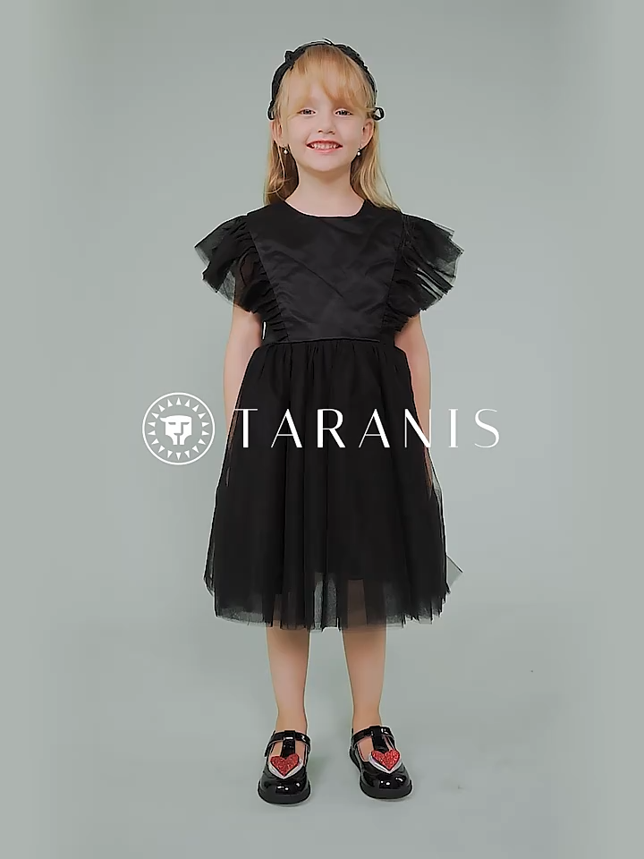 TARANIS Spring new girls shoes children single shoes soft soles children love princess shoes show black leather shoes