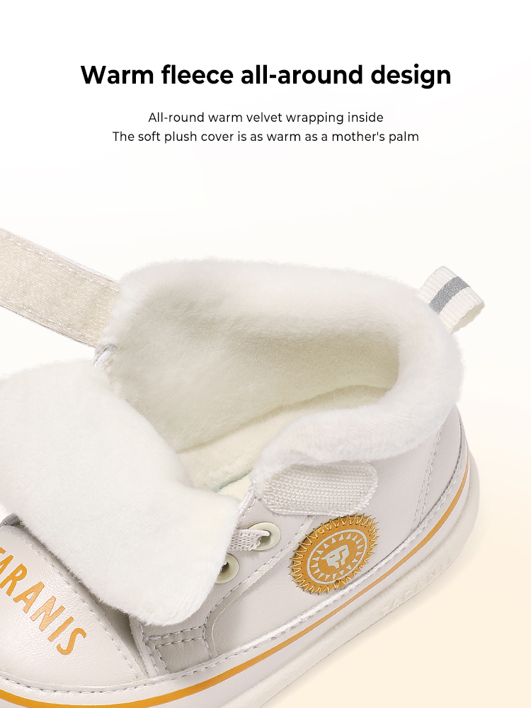 TARANISkids Winter New Children's Shoes Baby Toddler Shoes Soft Sole Plus Fleece Warm And Casual