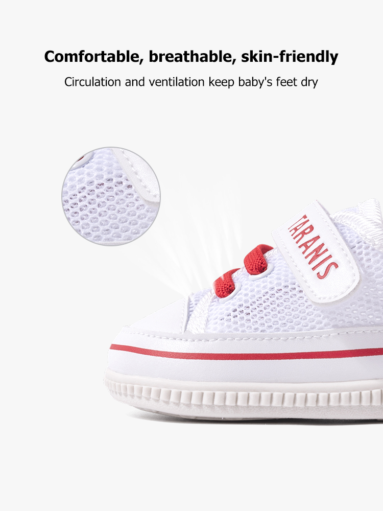 TARANISkids Non - slip Breathable Soft Bottom Mesh Small White Shoes