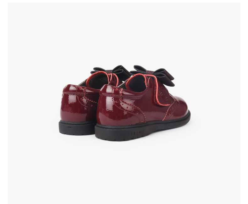 TARANIS Autumn girl leather shoes retro bow princess shoes soft soled real leather shoes children show single shoes