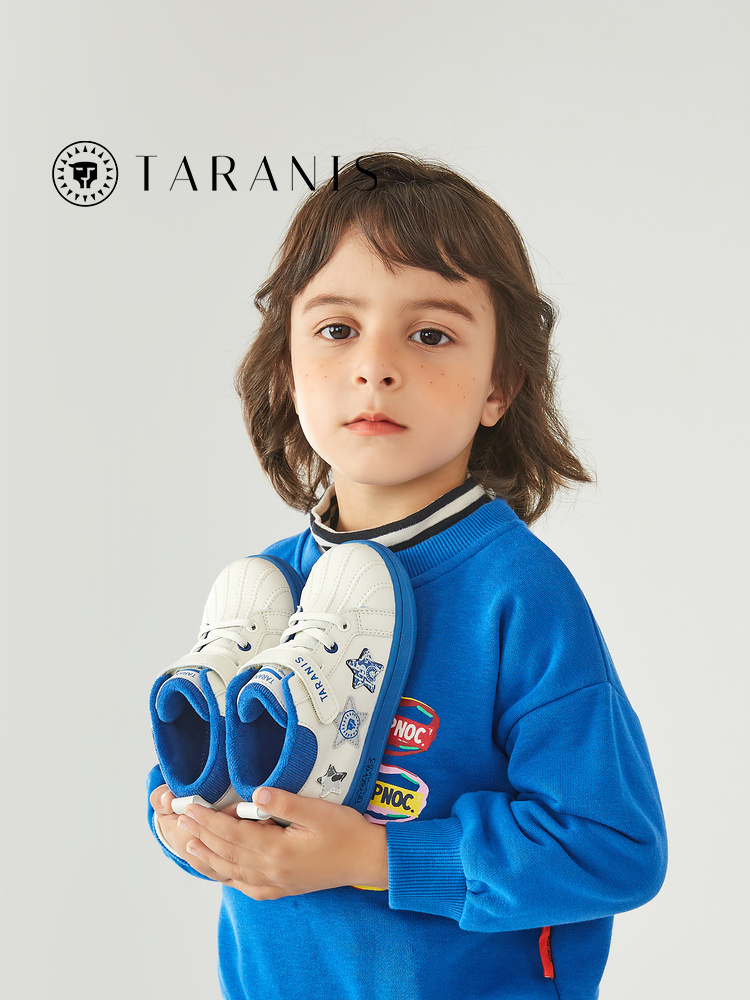 TARANISkids Winter New Children's Shoes Plus Velvet Warm Board Shoes Boys Casual Shoes Girls Non-slip Soft Bottom Sports Shoes