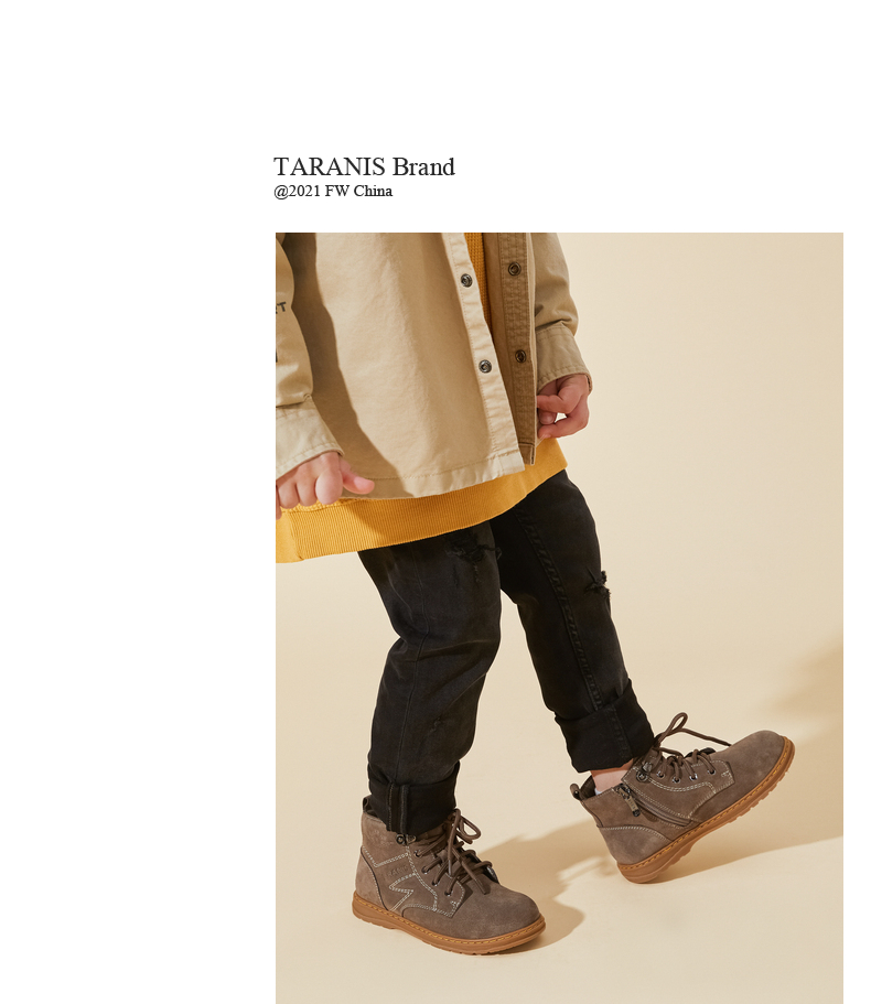 TARANIS Autumn new boys non - slip soft bottom children's boots runway show small short boots single boot