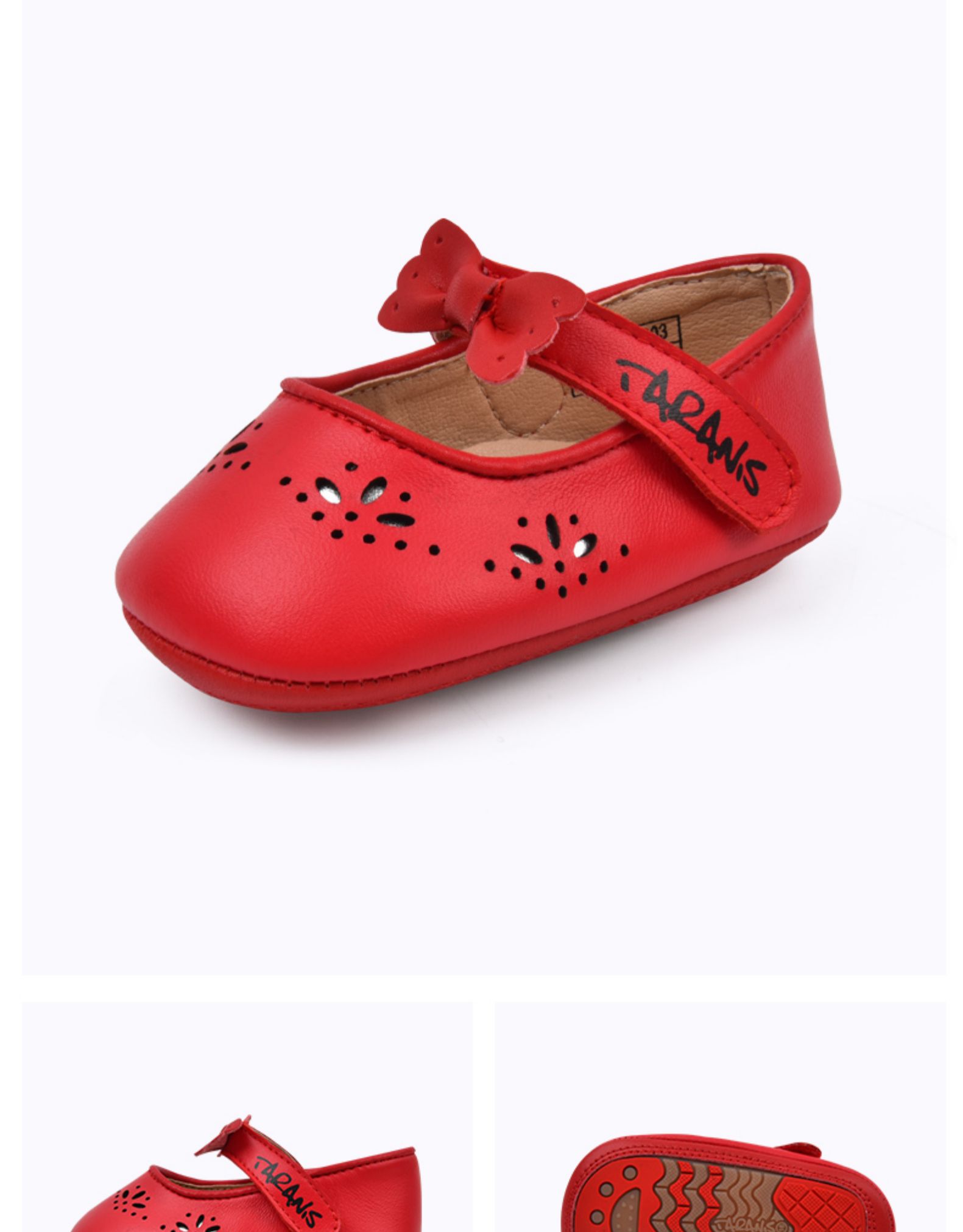 TARANIS Autumn new female baby step before shoes sheepskin hollow-out breathable small leather shoes baby princess shoes
