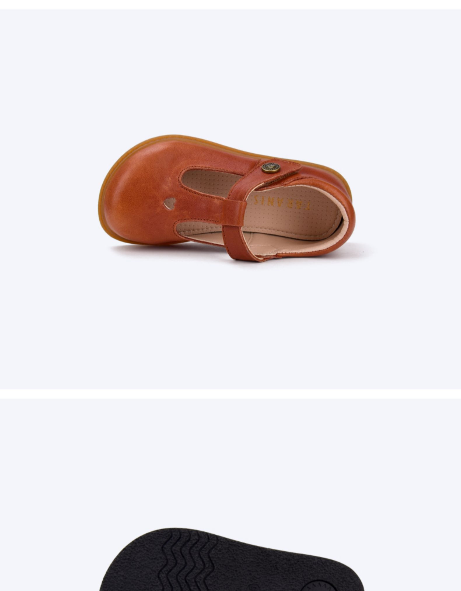 TARANIS Spring and autumn new girls kindergarten leather shoes simple hollow soft bottom sheepskin leather shoes for children