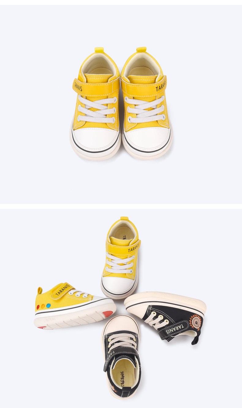 TARANIS Canvas Shoes Spring New Baby Shoes Soft Soles Functional Shoes Boys and Girls Breathe Baby Walking Shoes