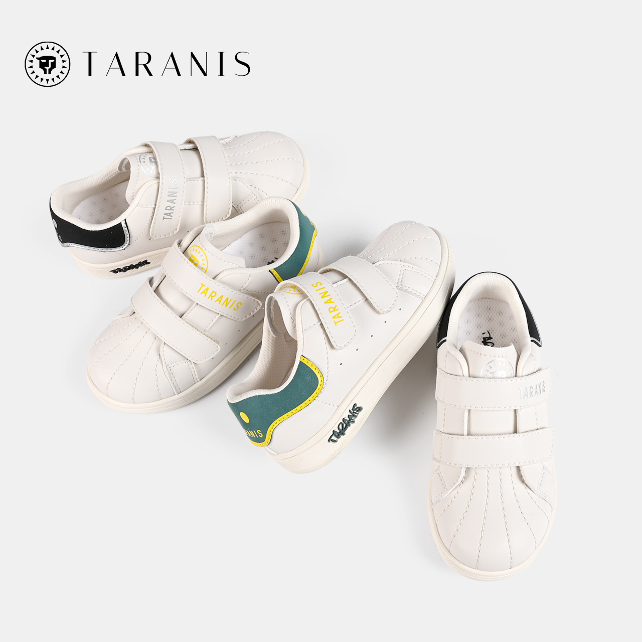 TARANIS Spring new boys shoes white shoes children's light sports shoes soft bottom non-slip board shoes