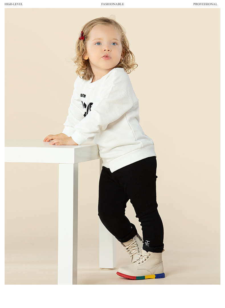 TARANIS Winter new children's shoes children's boots baby cowhide color rainbow bottom Martin boots