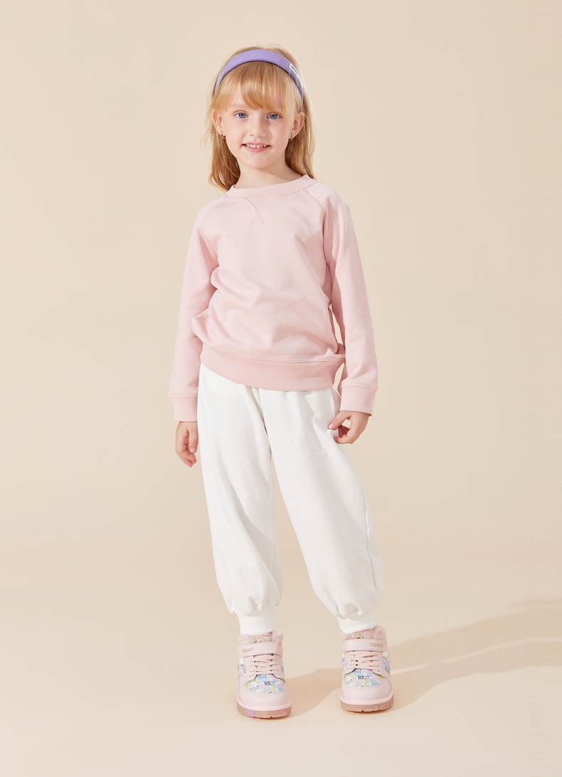 TARANIS Winter new girls shoes children's snow boots with velvet and thick light flash winter shoes baby high top cotton shoes