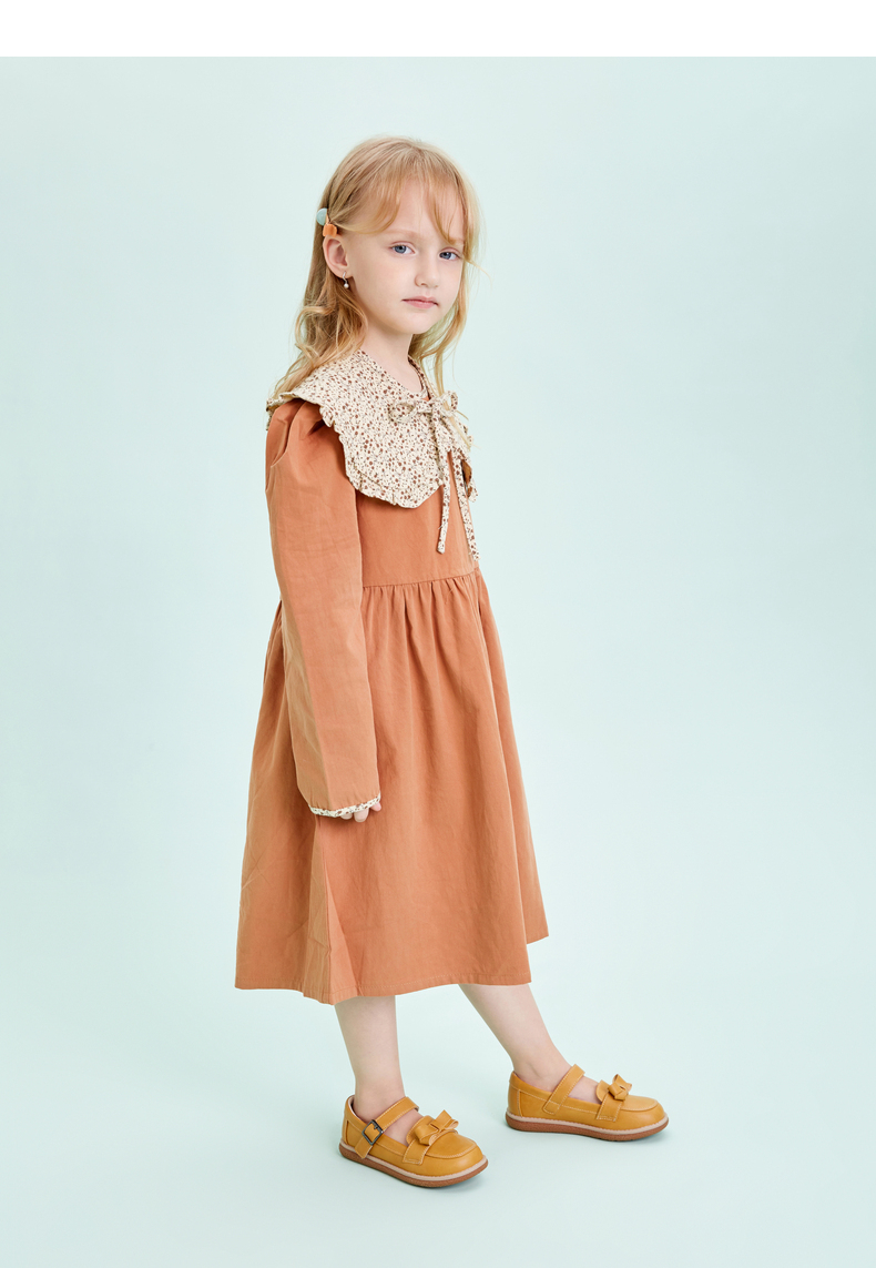 TARANIS Spring New Girls Single Shoe Children Bow Brown Soft Soles Show Shoes Children Princess Shoes