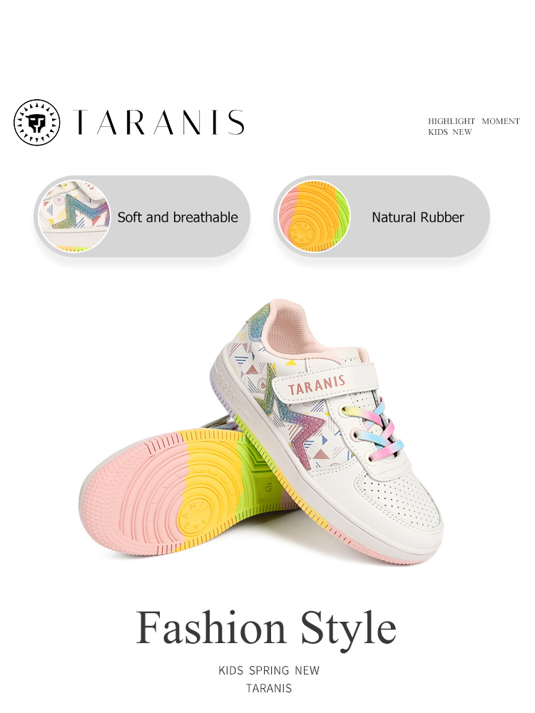 TARANIS kids 2022 Spring New Girls Casual Board Shoes