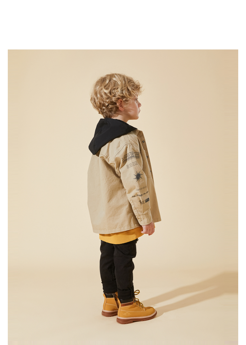 TARANIS Boys' Martin boots children's autumn new English style boots non-slip soft bottom middle tube small yellow boots