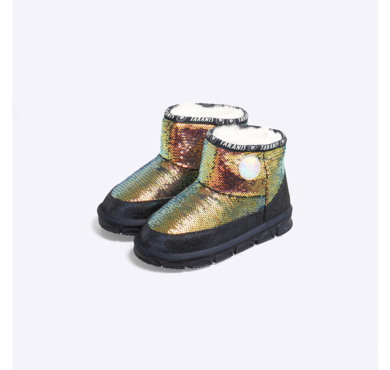 TARANIS Winter new girls snow boots with fleece and thick shoes for children warm soft bottom cotton boots