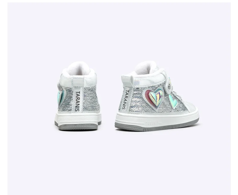 TARANIS Winter New Girls Shoes with Warm Warm Soft Bottom Sneakers for Children's Shoes Leisure Board Shoes