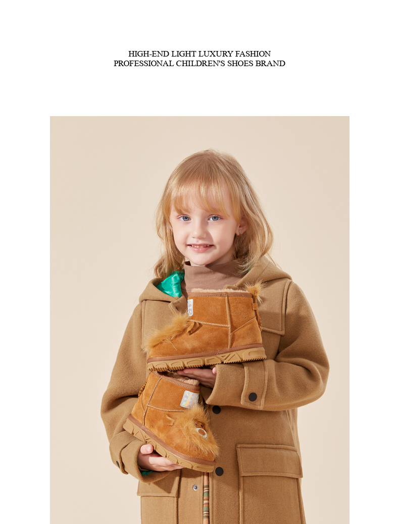 TARANIS Winter new boys' shoes children's snow boots Boys with fleece and thick soft soles children's snow cotton boots