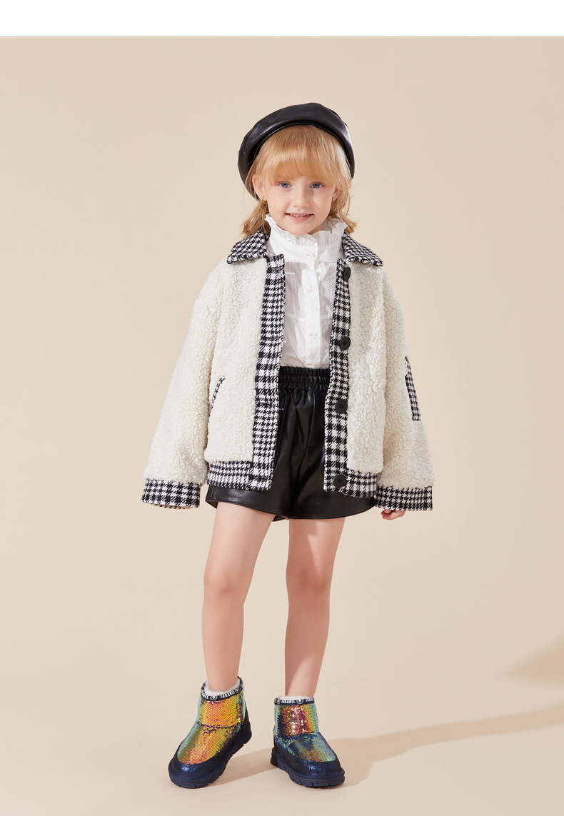 TARANIS Winter new girls snow boots with fleece and thick shoes for children warm soft bottom cotton boots