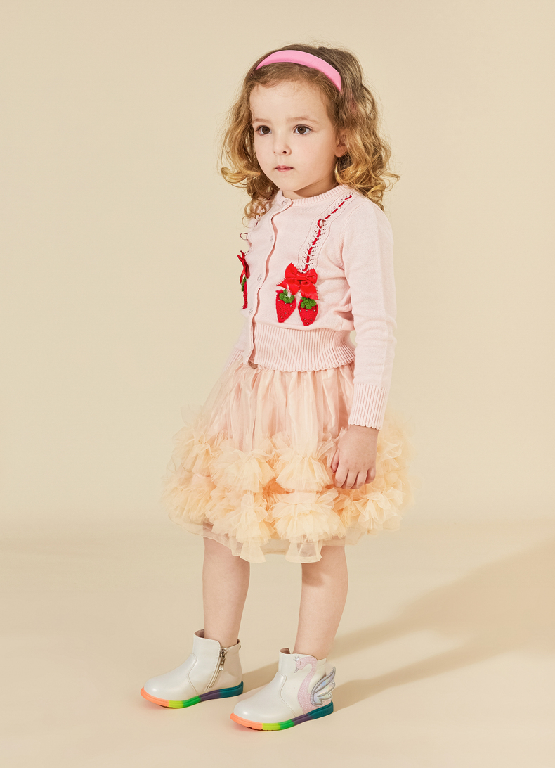 TARANIS Autumn new children's boots Martin baby rainbow non-slip soft bottom swan leather boots for girls