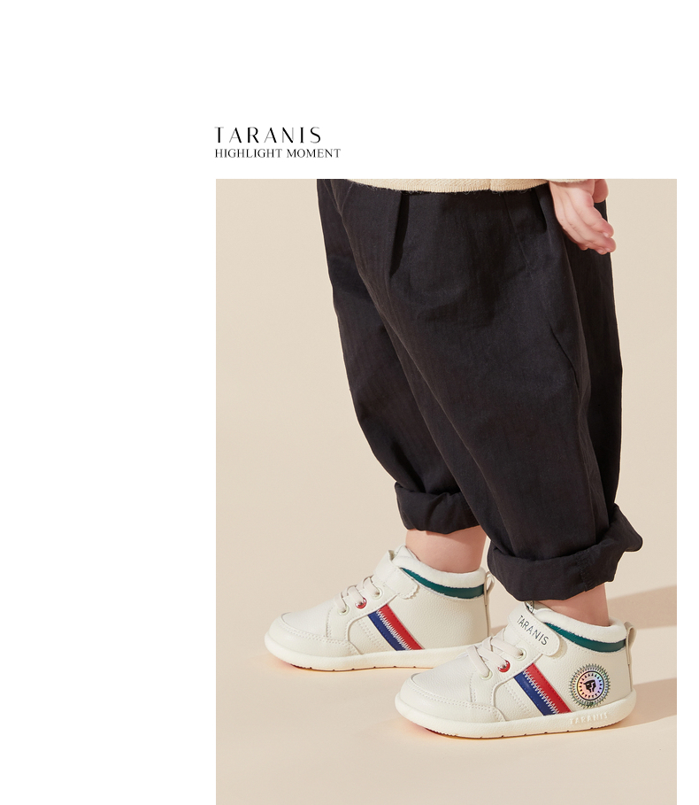 TARANIS Winter new toddler shoes for children shoes for boys and babies with fleece soft soles small white shoes for girls sports shoes