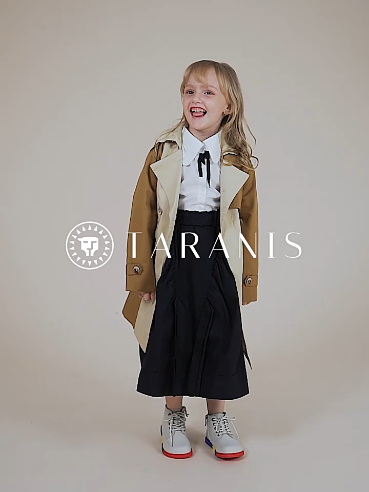 TARANIS Winter new girl's shoes children's boots top layer cowhide children's baby velvet Martin boots