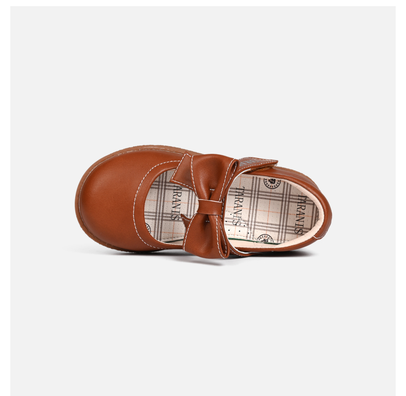 TARANIS Spring New Girls' Shoes Bow Tie Children's Shoes Soft Soles Princess Shoes Brown Single Shoes