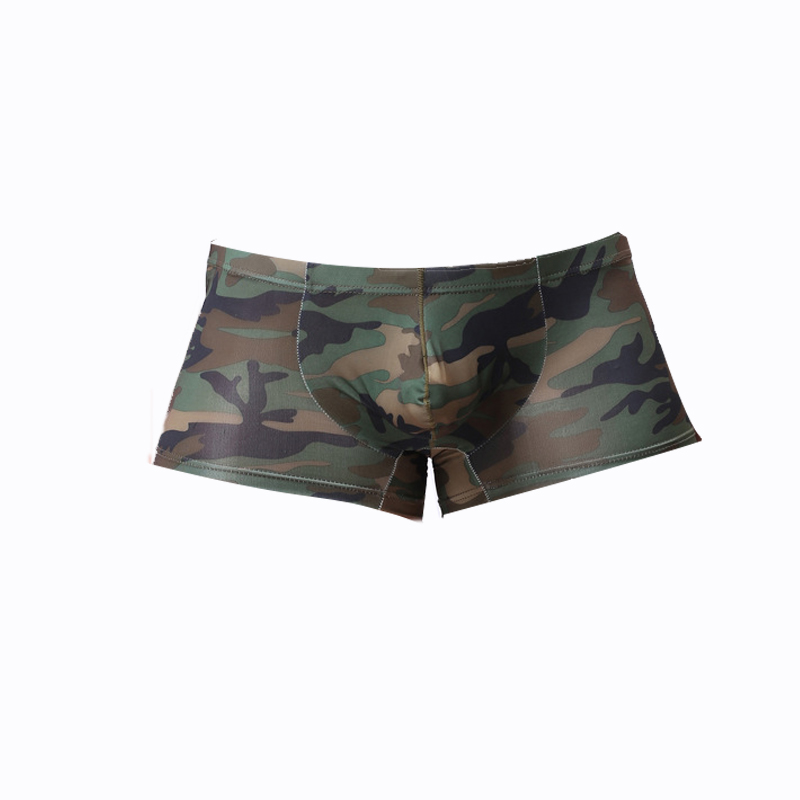 Men's camouflage low waist boxer briefs