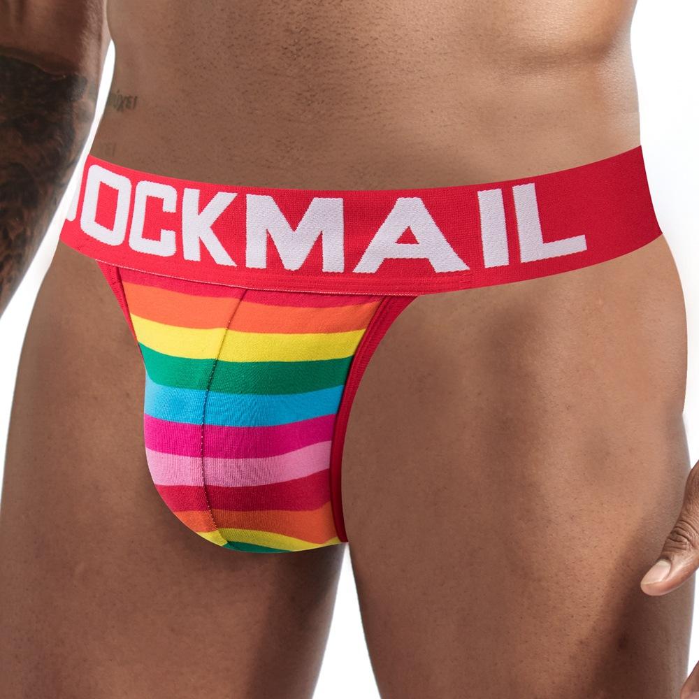 Men's Jockstrap Rainbow Stripe Thong