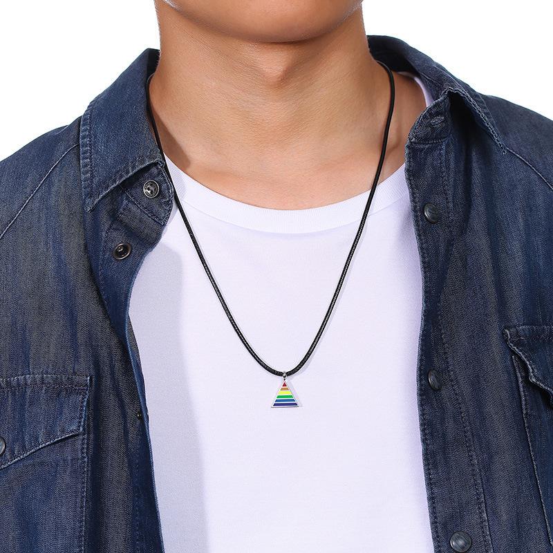 Triangle Rainbow Necklace Lgbtq Accessories