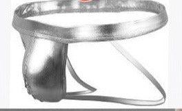 Men's Double Thong Patent Leather Thong plus Size