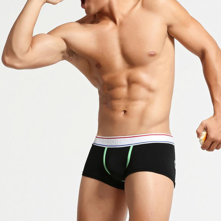 Men's fashion breathable low waist boxer briefs