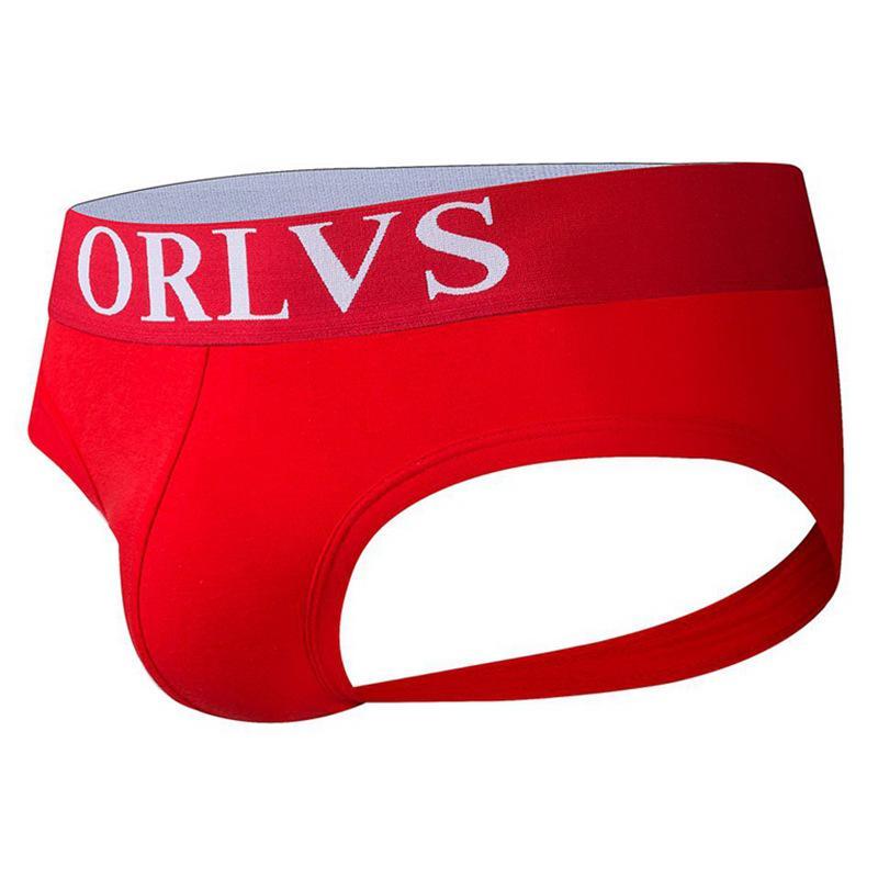 Orlvs Men's Hip Exposed and Hip Raised Cotton Thong