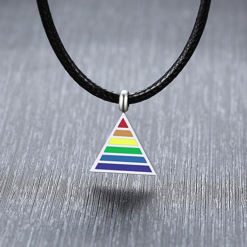 Triangle Rainbow Necklace Lgbtq Accessories