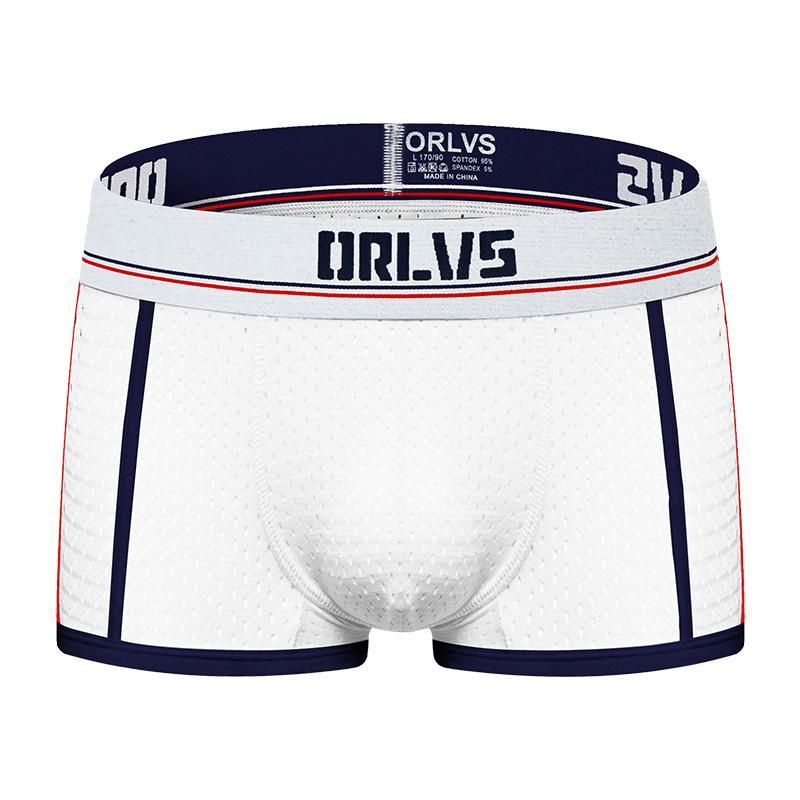 Orlvs Men's Simple Mesh Breathable Boxer Shorts