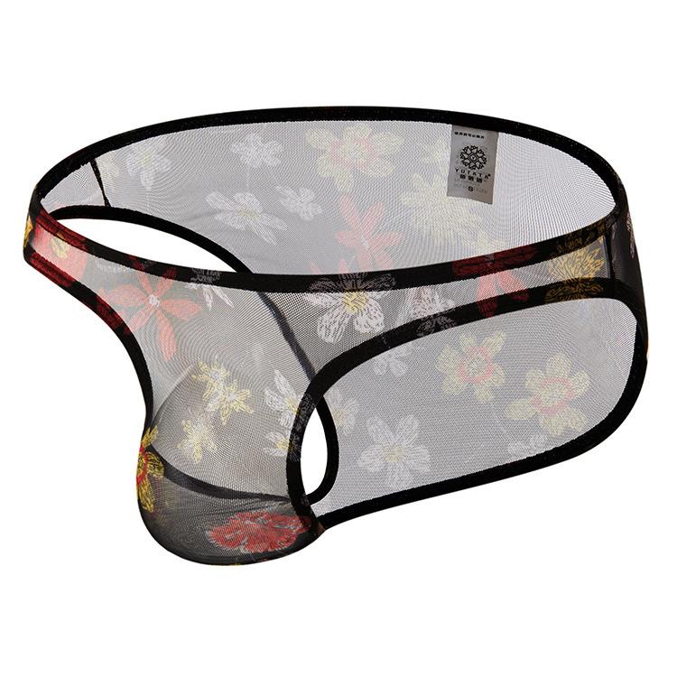 Bohemian style see-through sexy men's lace briefs