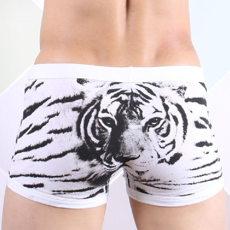 Tiger Print Men's Fashion Cotton Boxer Briefs