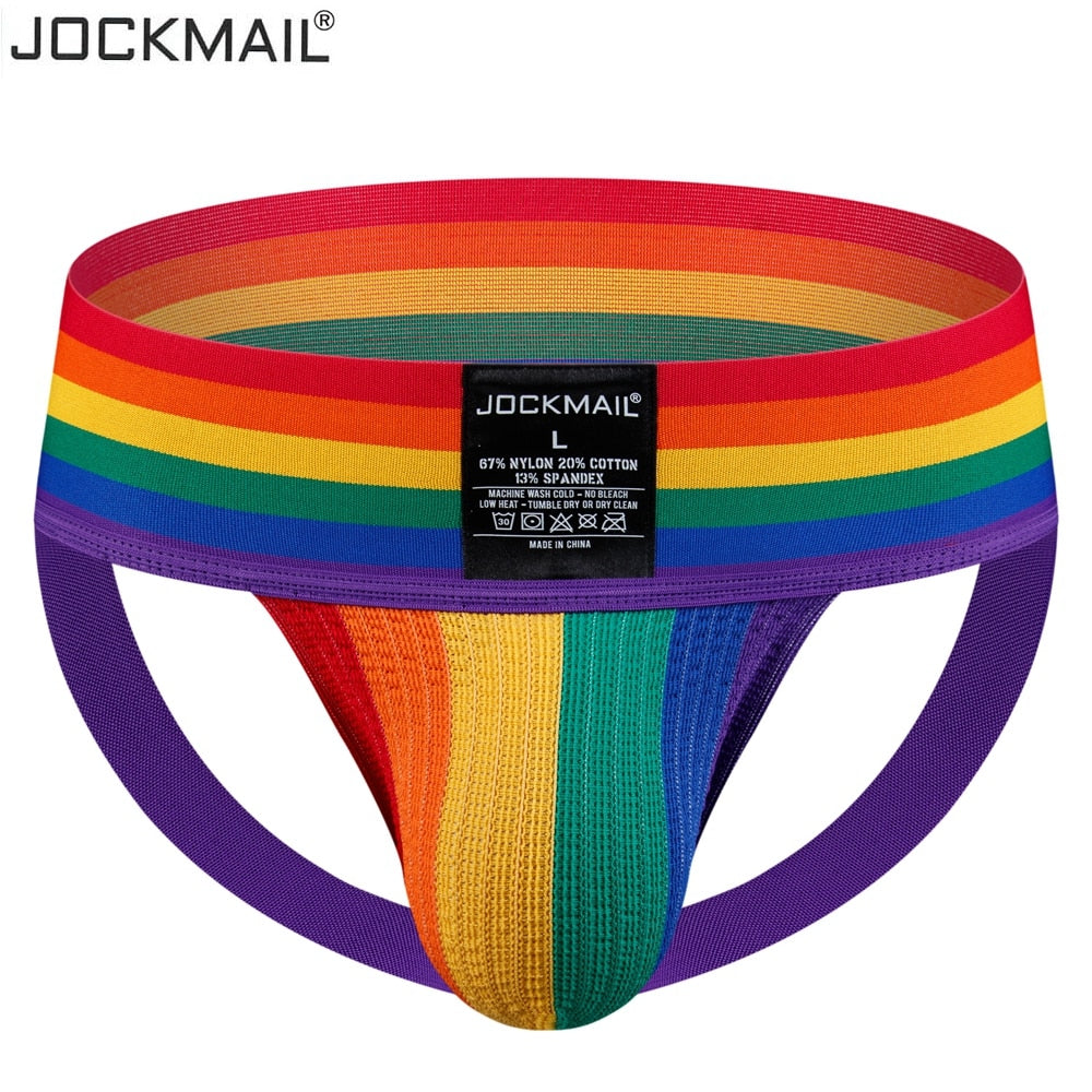 ORLVS UNDERWEAR | Jockmail Rainbow Pride Jockstrap | GAY UNDERWEAR
