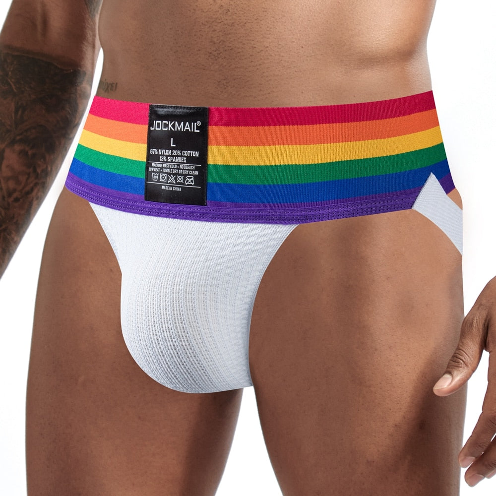 ORLVS UNDERWEAR | Jockmail Rainbow Pride Jockstrap | GAY UNDERWEAR