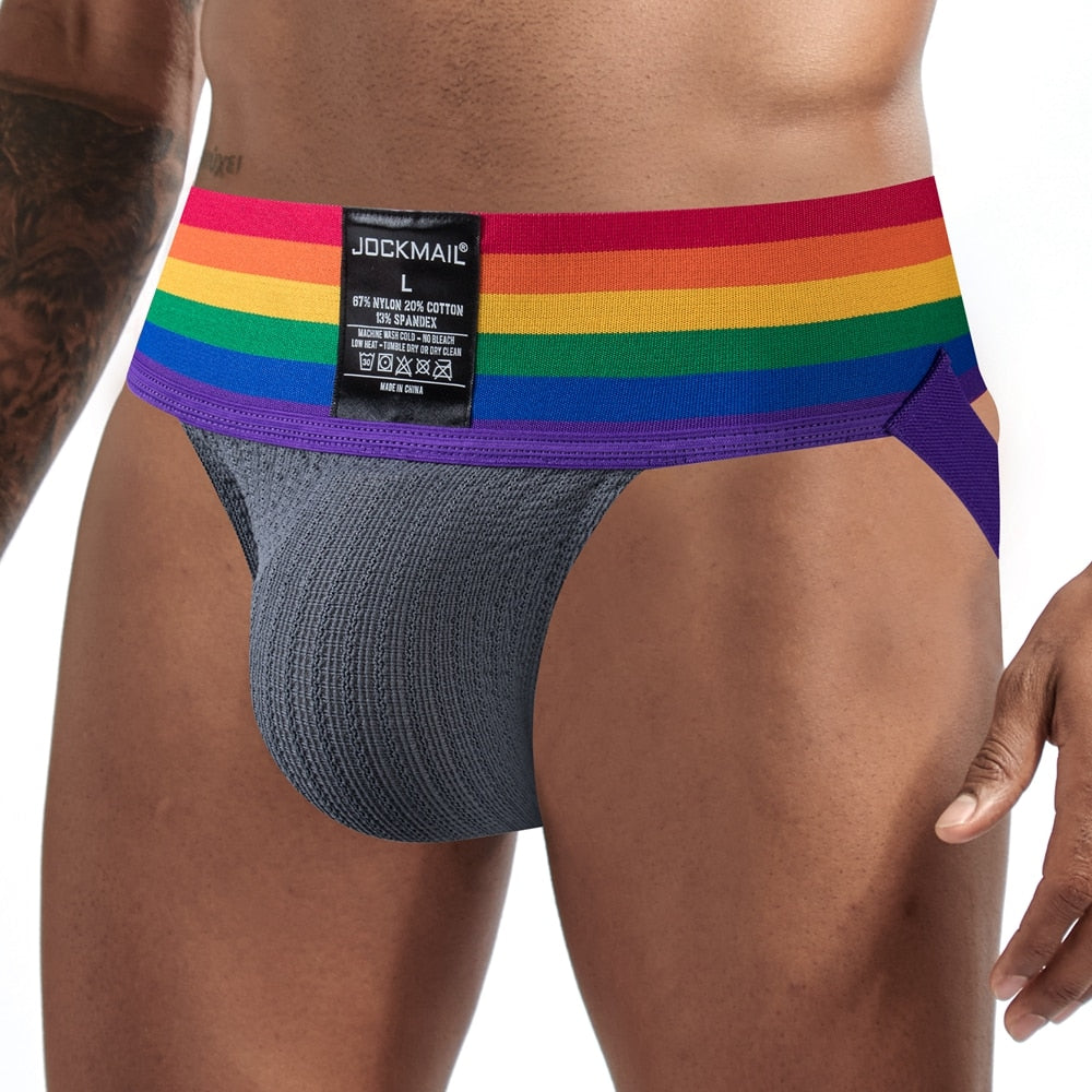 ORLVS UNDERWEAR | Jockmail Rainbow Pride Jockstrap | GAY UNDERWEAR