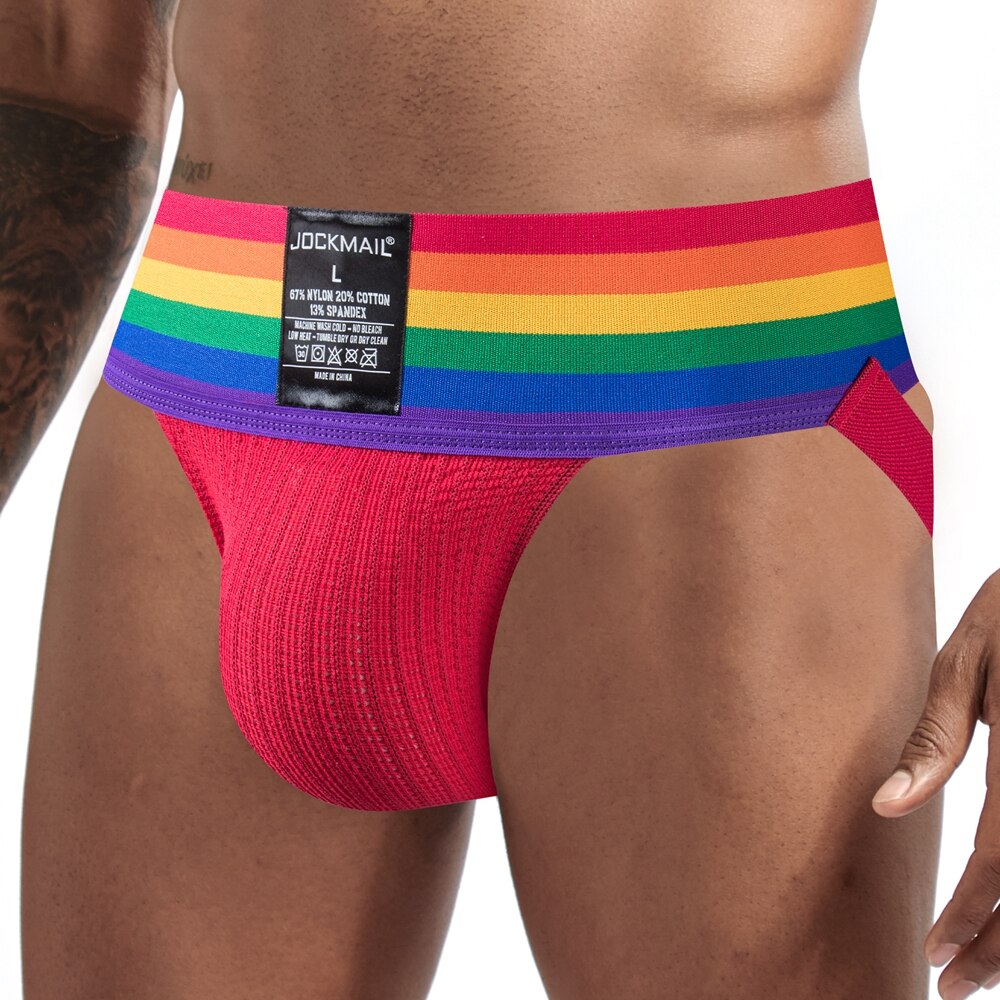 ORLVS UNDERWEAR | Jockmail Rainbow Pride Jockstrap | GAY UNDERWEAR