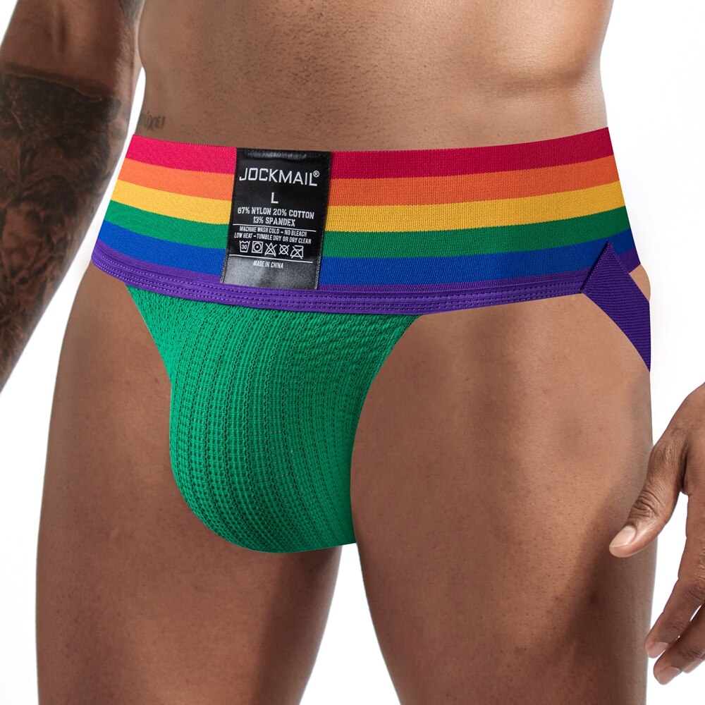 ORLVS UNDERWEAR | Jockmail Rainbow Pride Jockstrap | GAY UNDERWEAR